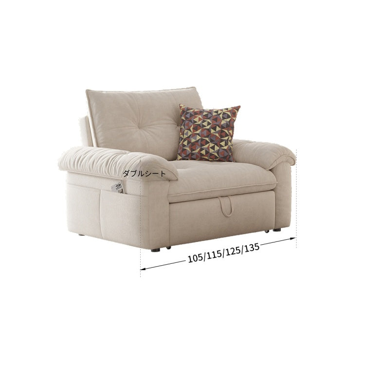 クリーム系デザイン ソファーベッド 折りたたみ式|リビング・書斎対応 多機能 省スペース jy-0203-34