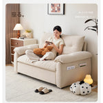 クリーム系デザイン ソファーベッド 折りたたみ式|リビング・書斎対応 多機能 省スペース jy-0203-34