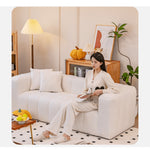 モダンデザイン!松材フレームとシープボア生地が融合した快適な合皮綿ソファー jy-112