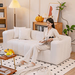 モダンデザイン!松材フレームとシープボア生地が融合した快適な合皮綿ソファー jy-112