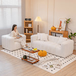 モダンデザイン!松材フレームとシープボア生地が融合した快適な合皮綿ソファー jy-112