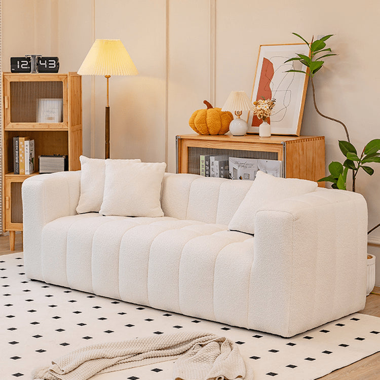 モダンデザイン!松材フレームとシープボア生地が融合した快適な合皮綿ソファー jy-112