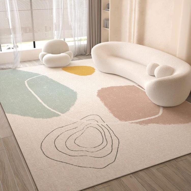 キュートクリーム風 ラグマット カーペット リビング 寝室 高級感 おしゃれ マット 拭くだけ簡単 洗濯不要 お手入れ簡単jzq-01