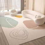 キュートクリーム風 ラグマット カーペット リビング 寝室 高級感 おしゃれ マット 拭くだけ簡単 洗濯不要 お手入れ簡単jzq-01