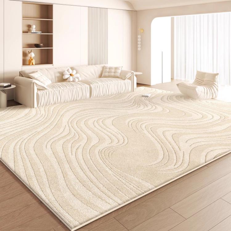 キュートクリーム風 リビングラグ ラグマット 高級感 フェイクカシミヤ調 カーペット 防水 防汚 拭くだけ簡単 洗濯不要 お手入れ簡単 kbf-02