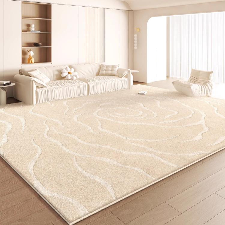 キュートクリーム風 リビングラグ ラグマット 高級感 フェイクカシミヤ調 カーペット 防水 防汚 拭くだけ簡単 洗濯不要 お手入れ簡単 kbf-02