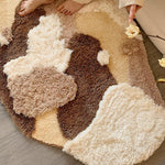 キュートクリーム風 カラフルデザイン ラグマット リビング 寝室 厚手シャギーラグ 立体デザイン 不規則ラグ おしゃれ klm-11