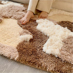 キュートクリーム風 カラフルデザイン ラグマット リビング 寝室 厚手シャギーラグ 立体デザイン 不規則ラグ おしゃれ klm-11