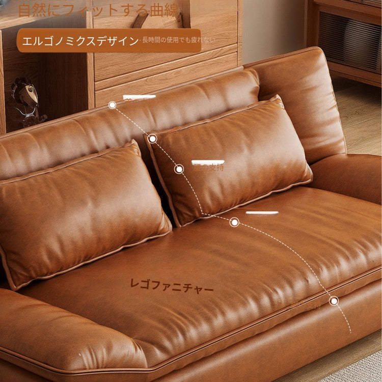 オイルレザー風 ソファーベッド 一体型 2WAY|伸縮式 折りたたみ 1〜2人用 lj-0203-27