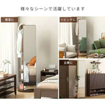 鏡 ブラウン ナチュラル レッド オーク材 ガラス mwj-01-mirror
