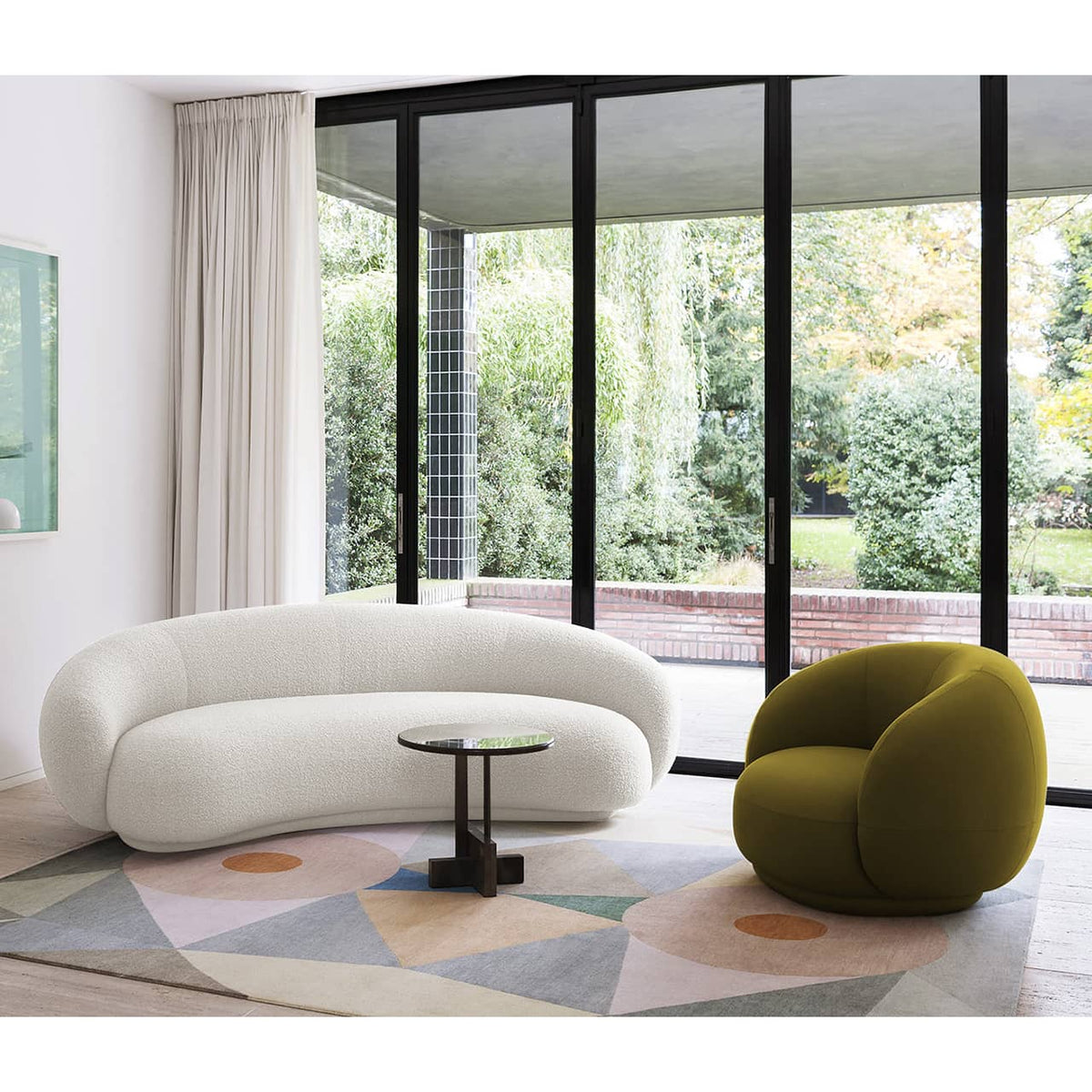 「快適な松材アクリルスエードソファー|スタイリッシュ & 高耐久ソファー」 my-351