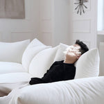 贅沢な座り心地!パイン材 シャニール ダウン ソファー my-352