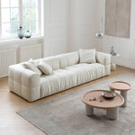 【高級感あふれる】パイン材フレーム&合皮ソファー - 極上の真綿クッション付き my-355