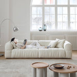 【高級感あふれる】パイン材フレーム&合皮ソファー - 極上の真綿クッション付き my-355