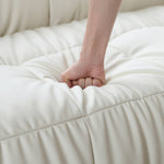 【高級感あふれる】パイン材フレーム&合皮ソファー - 極上の真綿クッション付き my-355