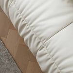 【高級感あふれる】パイン材フレーム&合皮ソファー - 極上の真綿クッション付き my-355