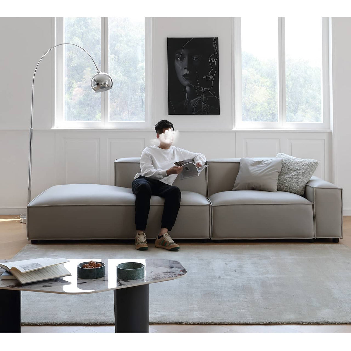 高級パイン材使用!快適ダウン入り合皮ソファー my-359