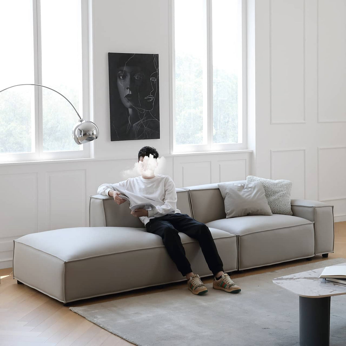 高級パイン材使用!快適ダウン入り合皮ソファー my-359