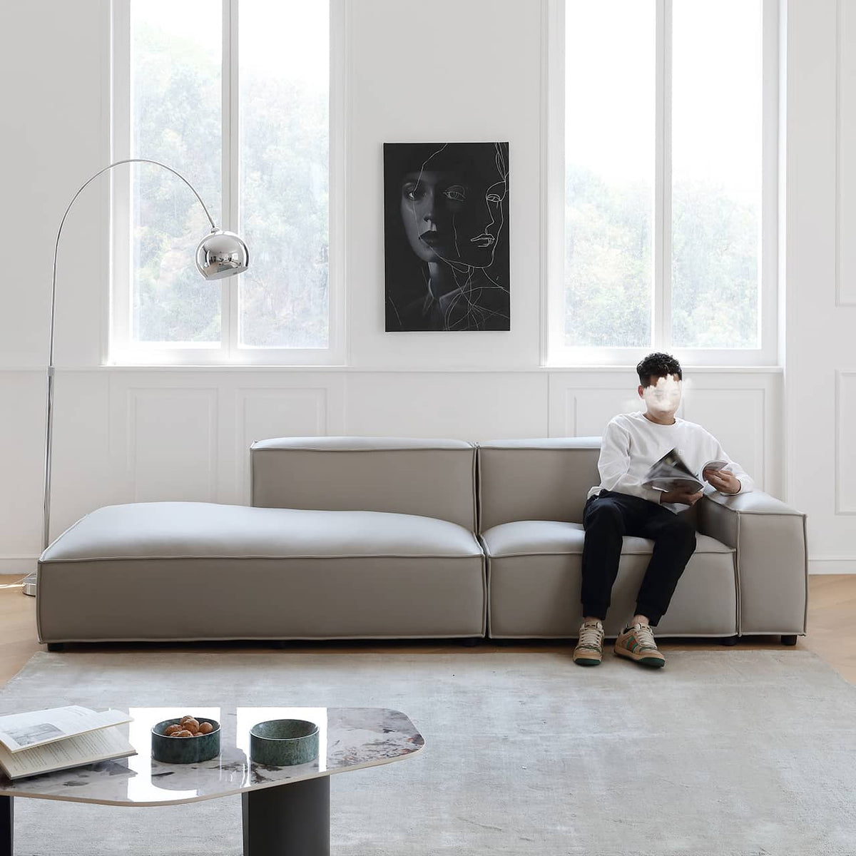 高級パイン材使用!快適ダウン入り合皮ソファー my-359