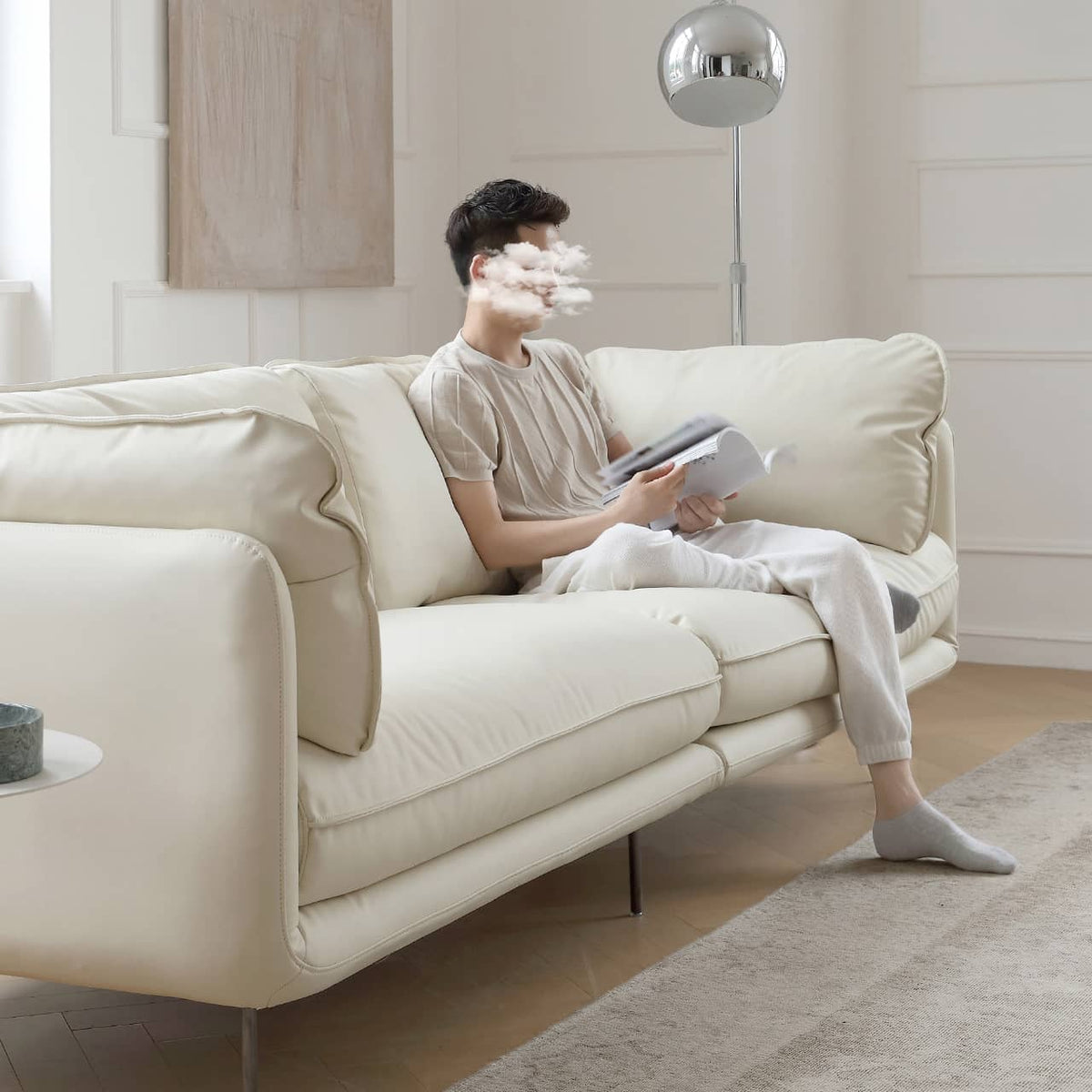 高級パイン材使用 合皮 ダウン入り ソファー | 快適&耐久性抜群 my-371