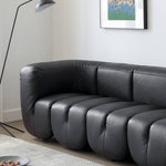 パイン材とレザー使用、高級ダウン入り快適ソファー my-373