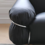 高級感漂うパイン材と合皮のソファー—ステンレス&アッシュ材で丈夫なデザイン my-374