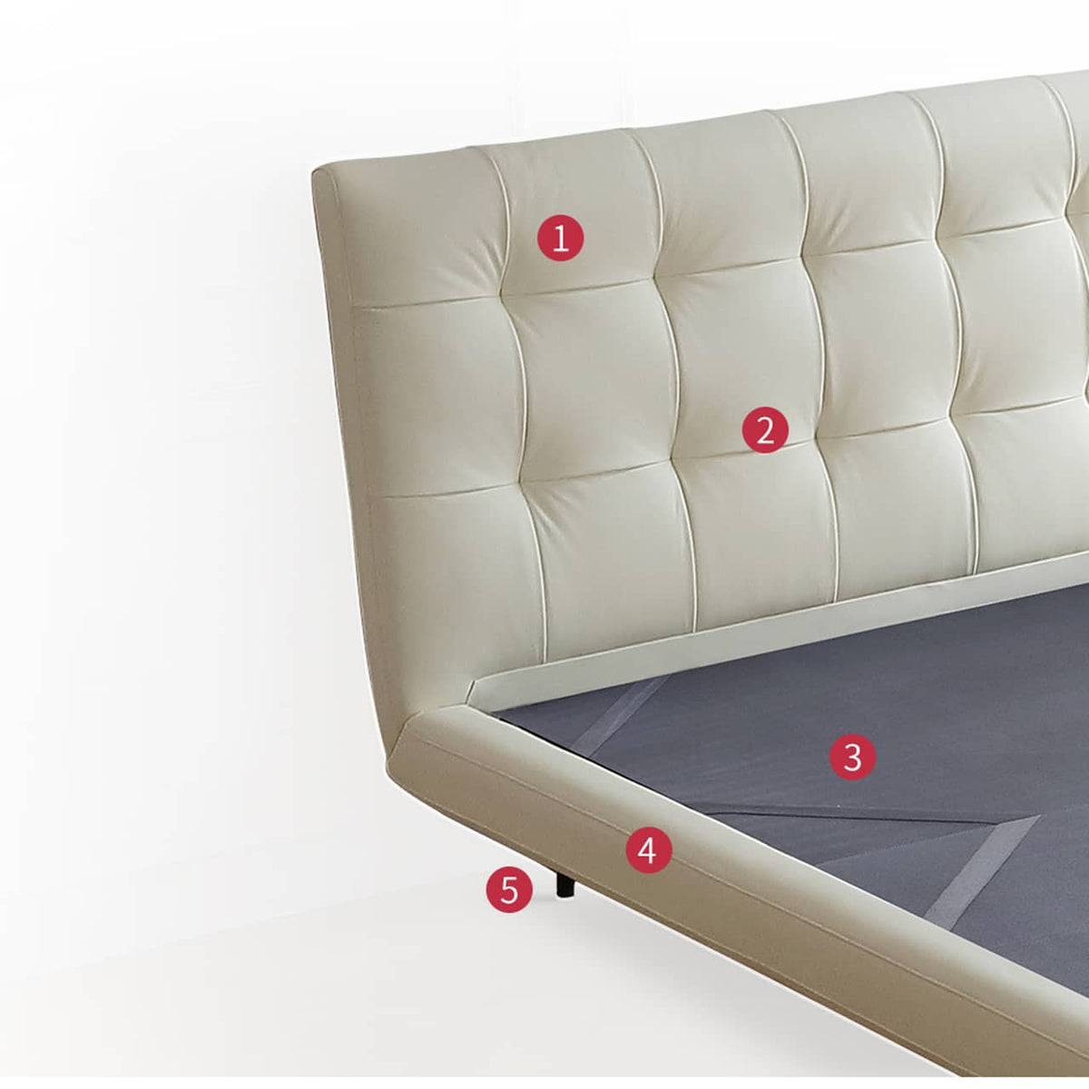 パイン材×レザー×スチール? 高級感あふれるデザインベッド my-376