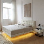 パイン材×レザー×スチール? 高級感あふれるデザインベッド my-376