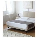 パイン材フレームとレザー仕上げの高級真綿ベッド my-379