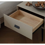 パイン材フレームとレザー仕上げの高級真綿ベッド my-379