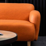 ソファ おしゃれ【1~3人掛け】エアレザー 北欧モダン ソファ オレンジ 高耐久 防汚 リビング ワンルーム向け qm-1