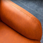 ソファ おしゃれ【1~3人掛け】エアレザー 北欧モダン ソファ オレンジ 高耐久 防汚 リビング ワンルーム向け qm-1