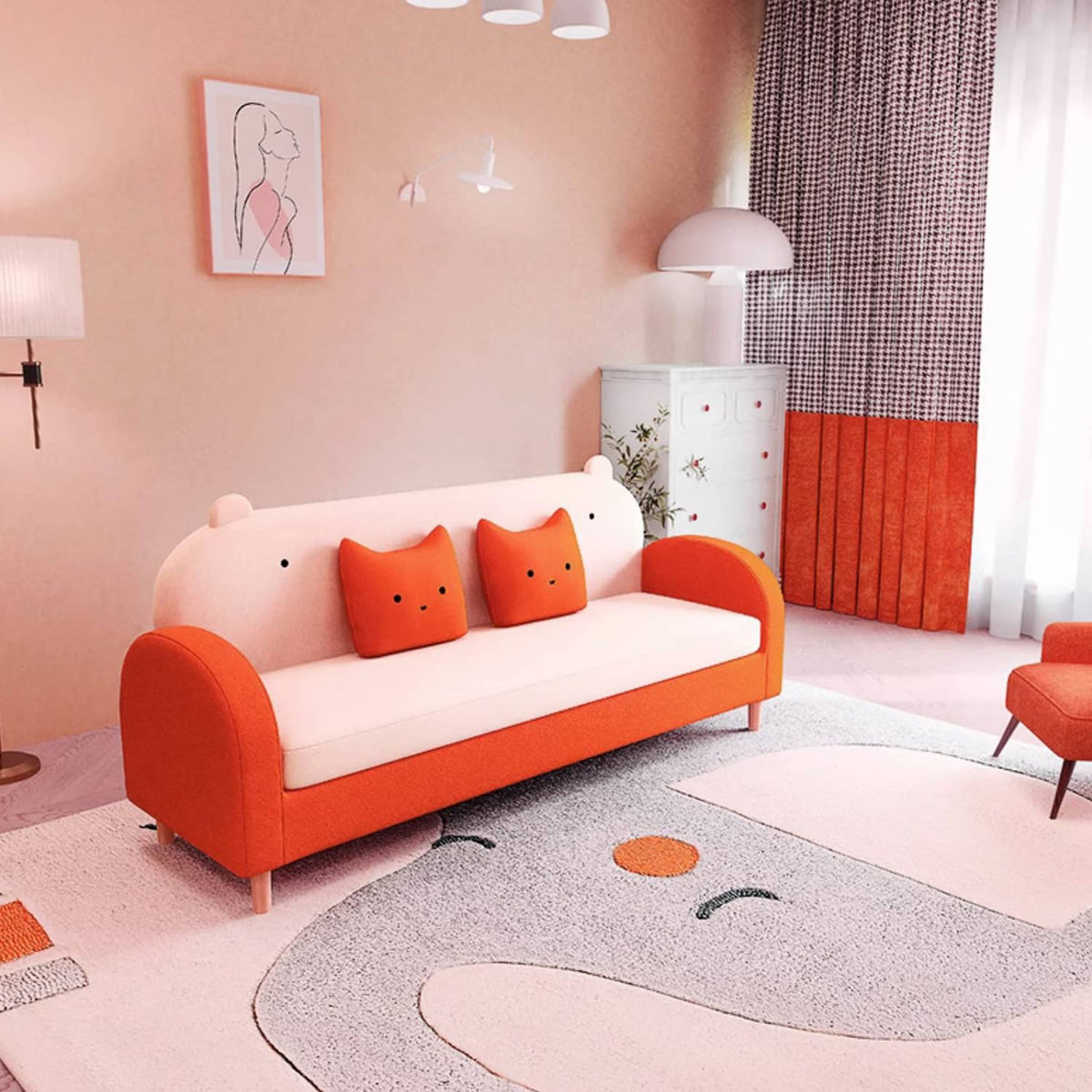 【高級感溢れる】木製フレーム&テリークロスの綿ソファー - 快適な座り心地 qm-11