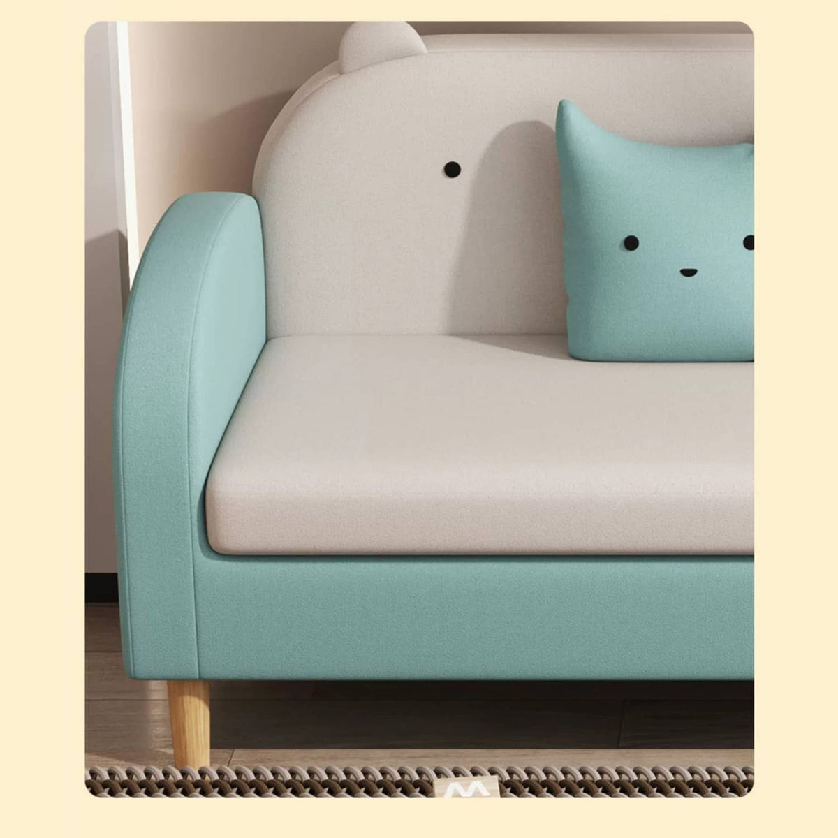 【高級感溢れる】木製フレーム&テリークロスの綿ソファー - 快適な座り心地 qm-11