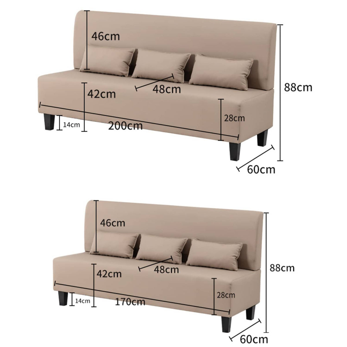 高級木製フレーム合皮ナイロンソファー - モダンで洗練されたデザイン qm-14