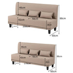 高級木製フレーム合皮ナイロンソファー - モダンで洗練されたデザイン qm-14