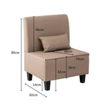 高級木製フレーム合皮ナイロンソファー - モダンで洗練されたデザイン qm-14