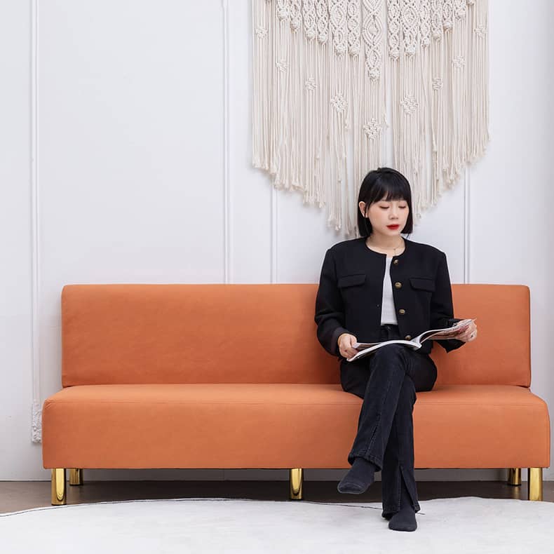 高級木製エアレザーソファー | 快適なナイロン&綿素材 qm-15