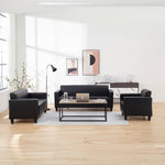 高品質木製フレーム×エアレザーソファー3人掛け/快適&耐久性抜群 qm-4