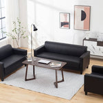 高品質木製フレーム×エアレザーソファー3人掛け/快適&耐久性抜群 qm-4