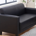 高品質木製フレーム×エアレザーソファー3人掛け/快適&耐久性抜群 qm-4