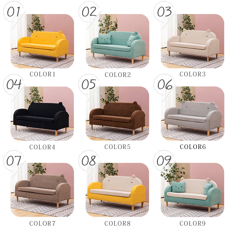 シンプル布製リビングソファ 家庭用小型住宅向け 二人掛け三人掛け子供用対応 qm-5610