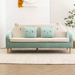 シンプル布製リビングソファ 家庭用小型住宅向け 二人掛け三人掛け子供用対応 qm-5610