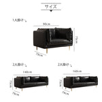 イタリアンミニマルデザイン本革ソファ ブラックビンテージオイルレザー使用三人掛け qm-5613