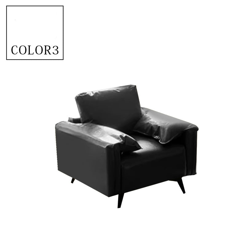 軽ラグジュアリー二人掛け直線型ソファ リビング向けシンプルデザインオイルワックスレザー qm-5616