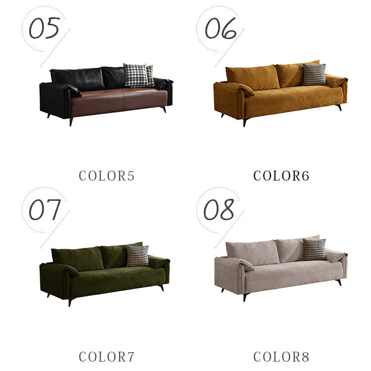 軽ラグジュアリー二人掛け直線型ソファ リビング向けシンプルデザインオイルワックスレザー qm-5616