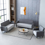 高級木製フレーム エアレザー&綿 ソファー 3人掛け - 快適さと耐久性を兼ね備えたデザイン qm-6