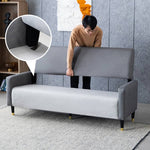 高級木製フレーム エアレザー&綿 ソファー 3人掛け - 快適さと耐久性を兼ね備えたデザイン qm-6