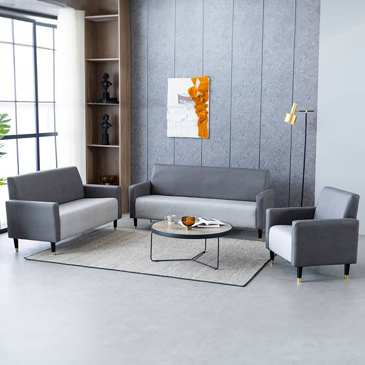 高級木製フレーム エアレザー&綿 ソファー 3人掛け - 快適さと耐久性を兼ね備えたデザイン qm-6