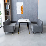 高級木製フレーム エアレザー&綿 ソファー 3人掛け - 快適さと耐久性を兼ね備えたデザイン qm-6